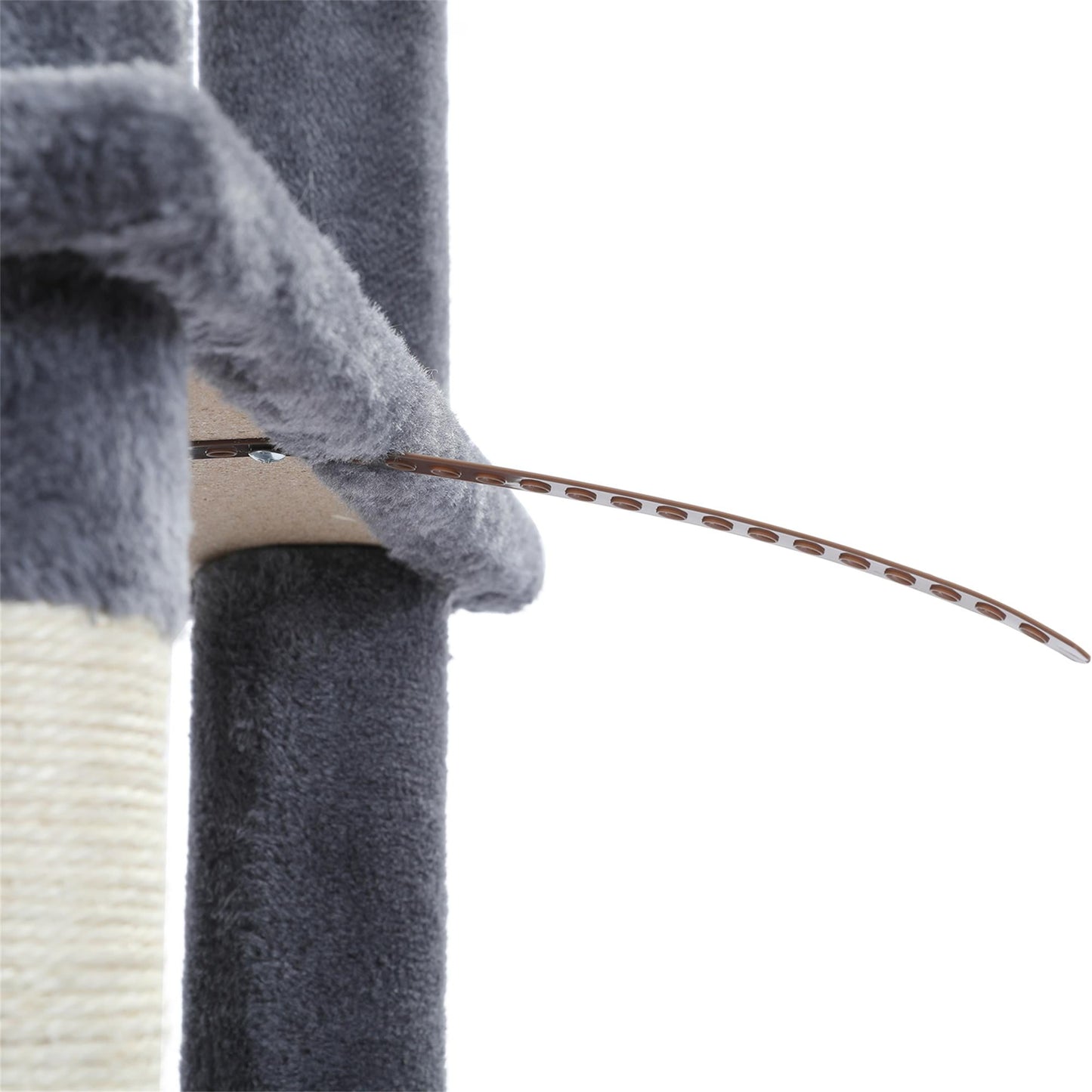 Deluxe 61" Gray Cat Tree Tower with Scratching Posts and Cozy Condo for Indoor Cats