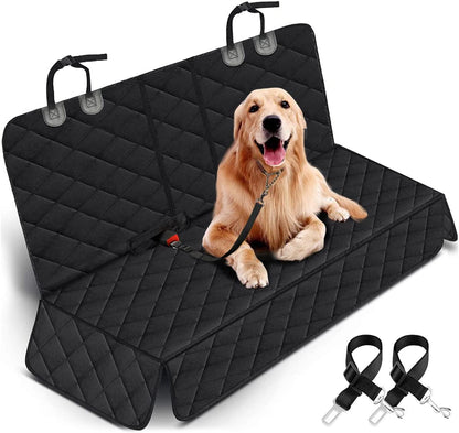 Ultimate Waterproof Dog Car Seat Cover - Non-Slip Protection for Back Seats, Fits Most Cars, Trucks & SUVs - Black