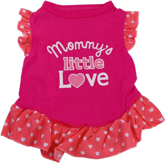 Adorable Pink Fly Sleeve Dress for Small Dogs and Cats - Perfect Puppy Clothes!
