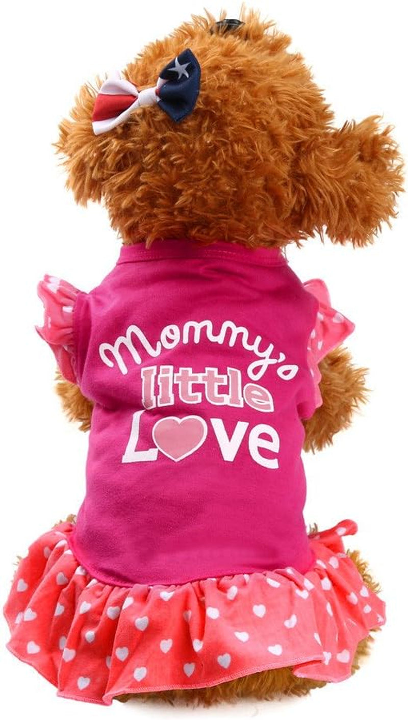 Adorable Pink Fly Sleeve Dress for Small Dogs and Cats - Perfect Puppy Clothes!